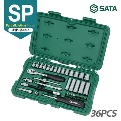 SATA 사타 1/4인치 육각 소켓 렌치 세트(36PCS) 09001